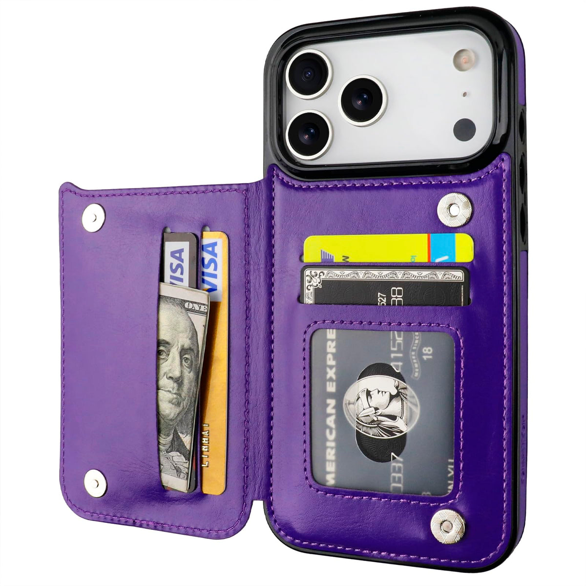 ONETOP for iPhone 18/17 Pro Max Wallet Case with Credit Card Holder,Black
