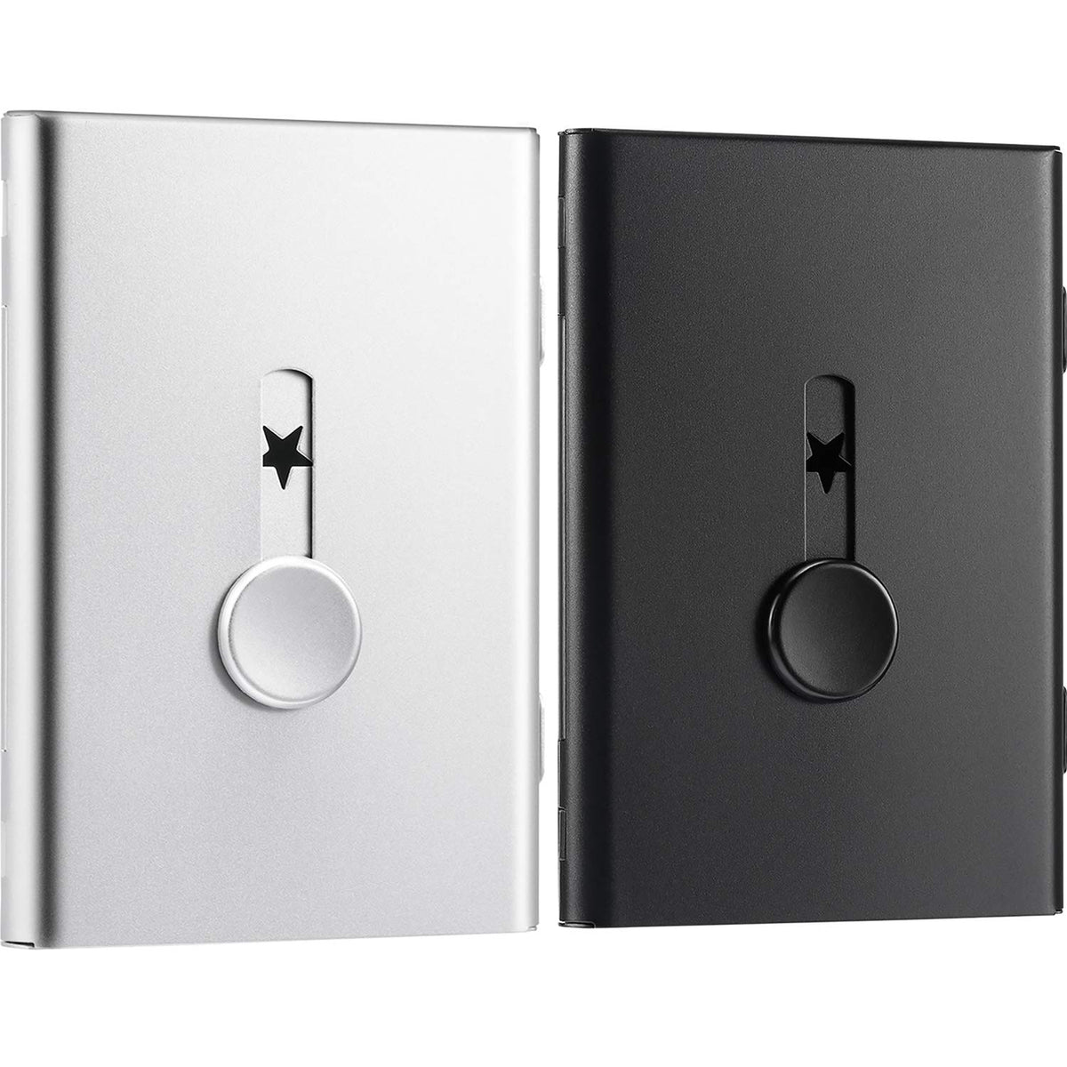 Tatuo 2 Pcs Black Gold Business Card Holder Thumb Drive Stainless Steel