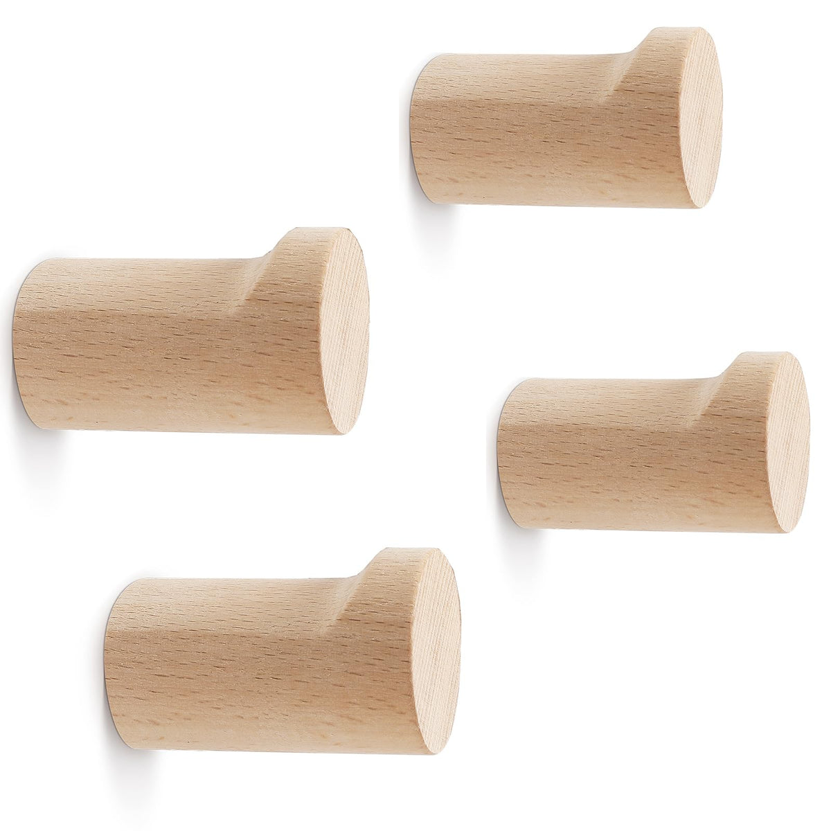 bsdonte Wood Wall Hooks 6 Pack, Natural Wooden Coat Hooks Wall Mounted, Handmade Rustic Hat Hooks Heavy Duty Entryway Wall Hangers for Hanging Towels, Clothes, Bags (Black Walnut Wood)