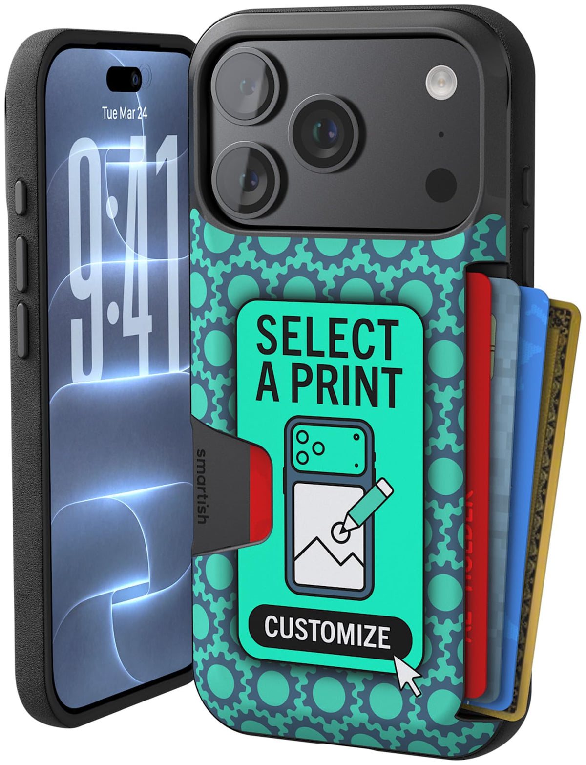 Smartish iPhone 18 Pro/17 Pro Wallet Case, Wallet Slayer Vol 1, Black