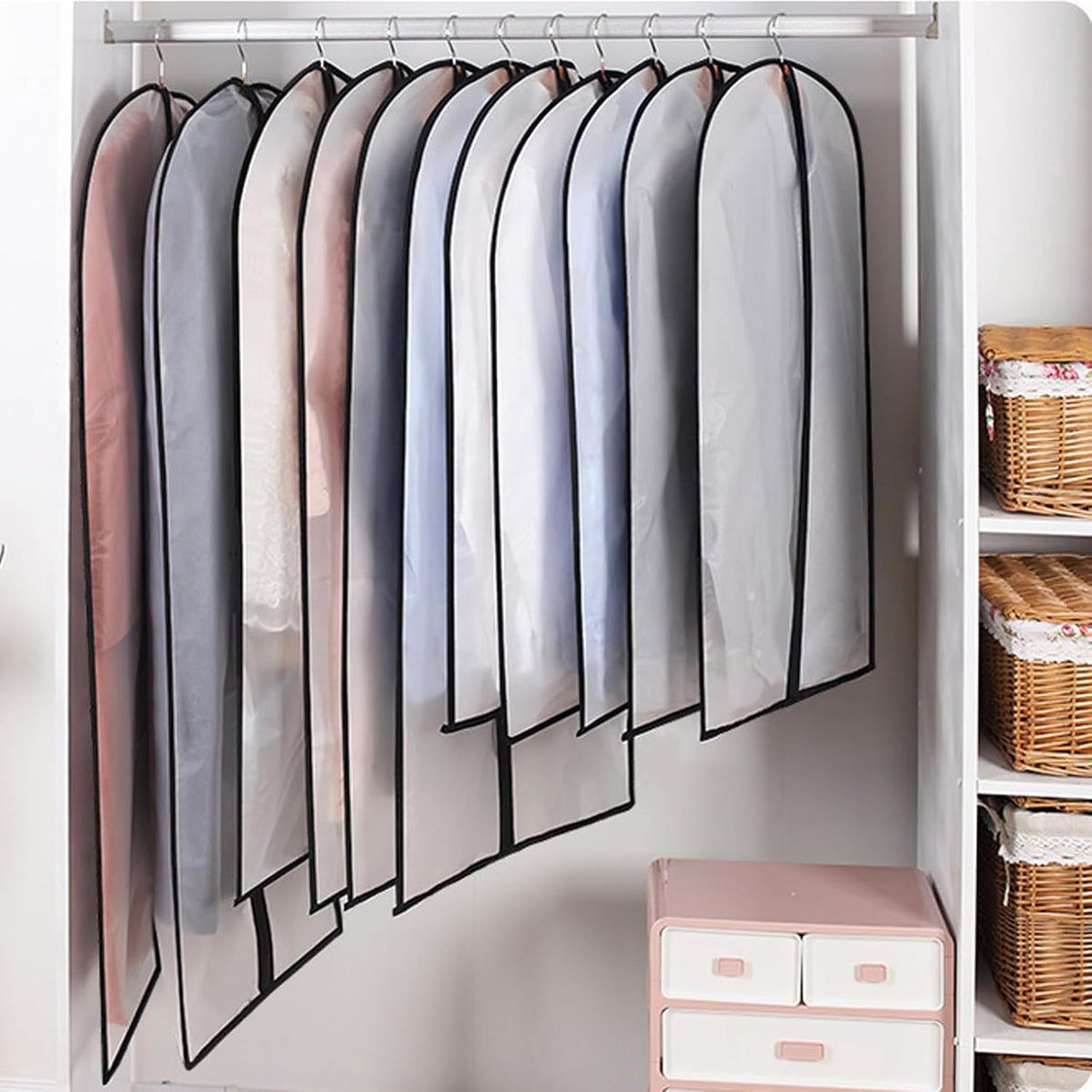 60" Extra-Long Hanging Garment Bags for Dresses & Gowns
