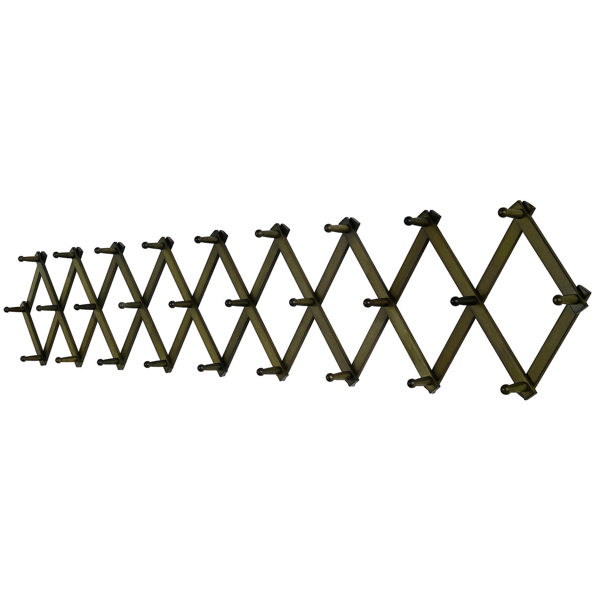 SKOLOO Hat Rack for Wall with 14 Hooks, Solid Wooden, Modern, Expandable Coat Rack Wall Mount for Coats, Hats, Bags, Baseball Caps, Natural Color