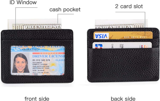 EASTNIGHTS Credit Card Holder Slim Wallet Leather Minimalist Wallet with ID Window