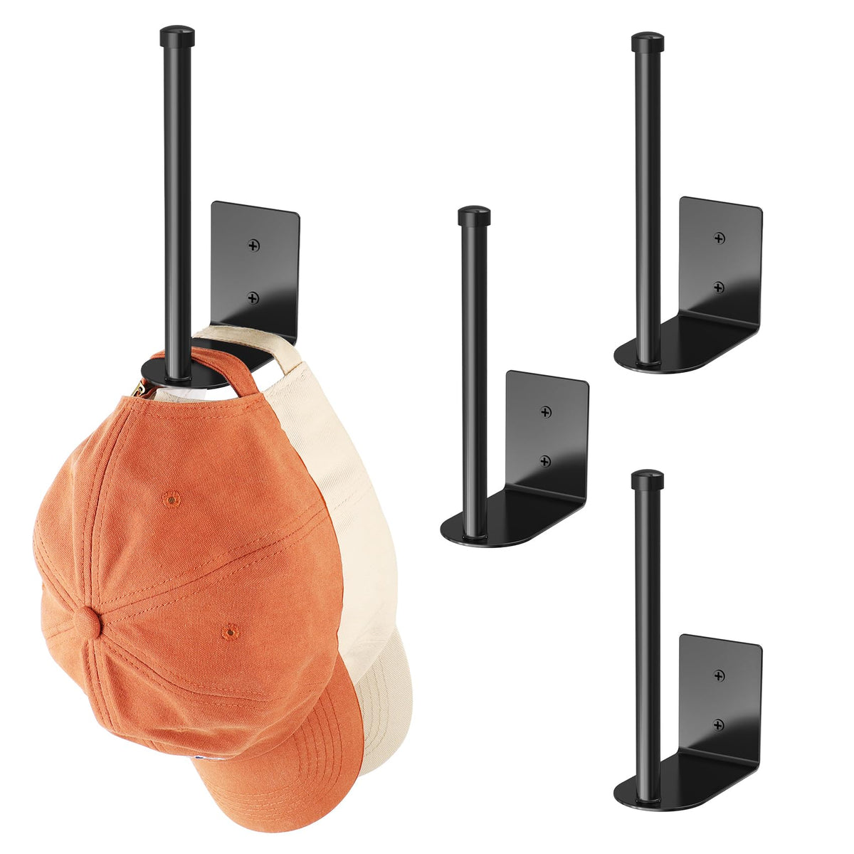 Durmmur Stainless Steel Hat Organizer, Hat Rack for Wall,Each Holds 15 Hats