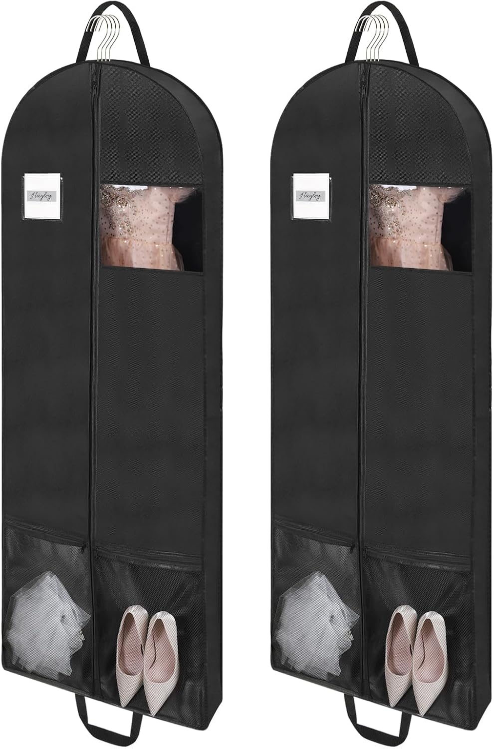 2 Pack 65" Long Garment Bags for Dress Travel Garment Bag