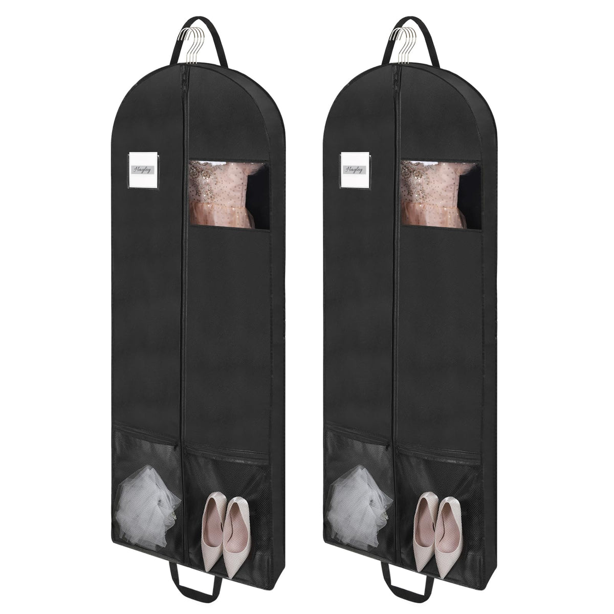 2 Pack 65" Long Garment Bags for Dress Travel Garment Bag