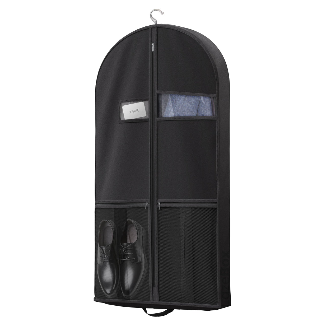 Lazebox 43" Travel Garment Bag with Accessories Zipper Pocket, Heavy Duty Suit Bag for Suits, Tuxedos, Dresses, Coats, Blue, 1 pack