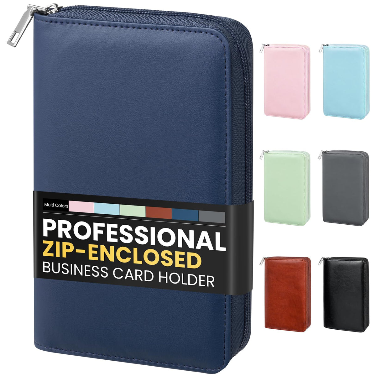 Sooez Professional Zip-Enclosed Business Card Holder Organizer for 240 Card