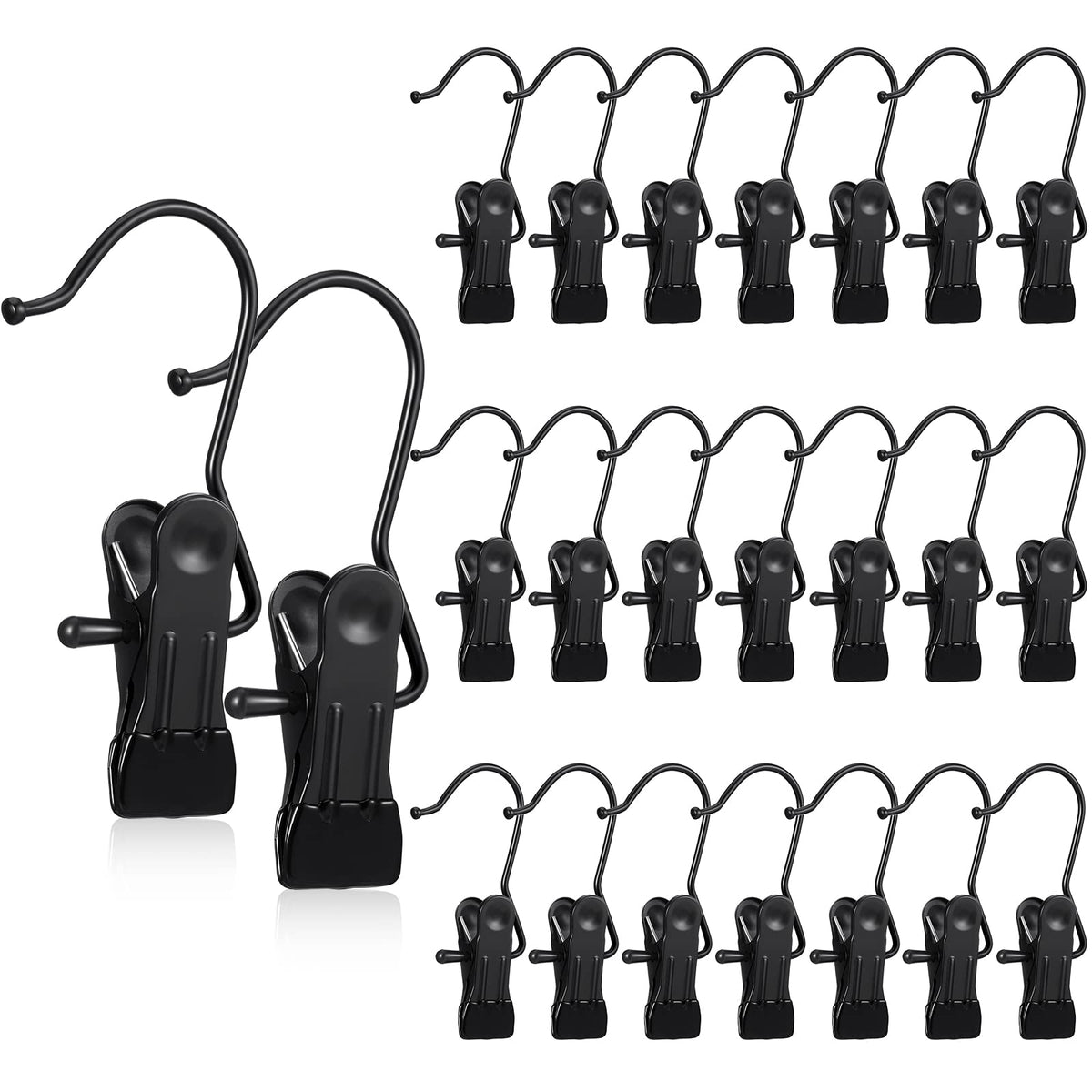 Hotop 20 Pieces Boot Hanger Clips Heavy Duty Closet Space Saving, Black