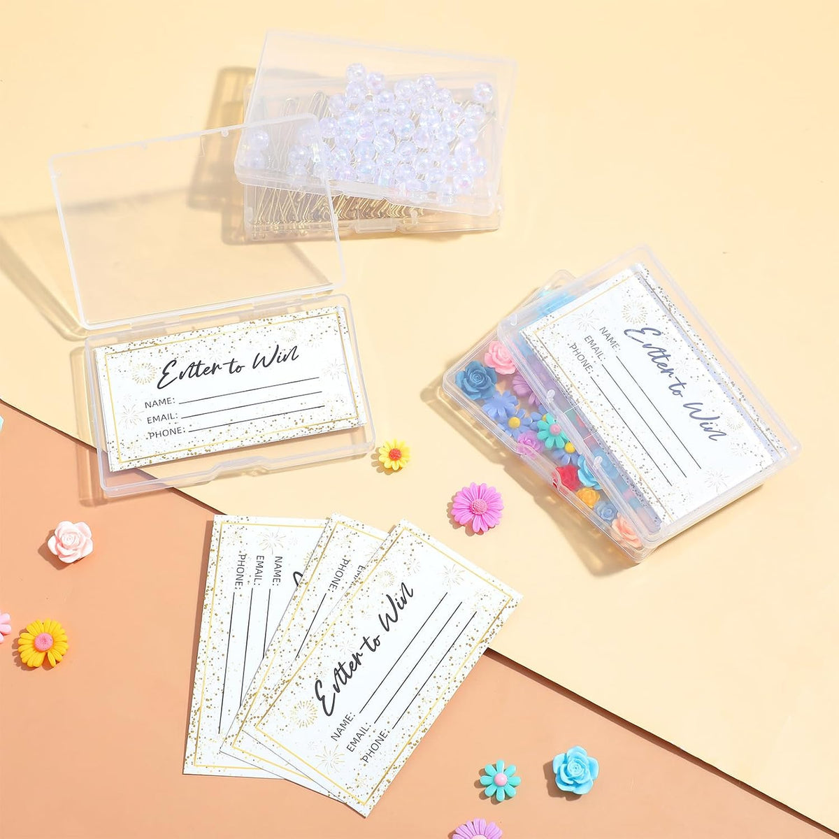 50 Packs Business Card Case, Credit Cards Cases, Eyelash Cases Holder, Plastic Clear Small storage Case for Business Cards, Credit Card, Eyelash and Gadgets