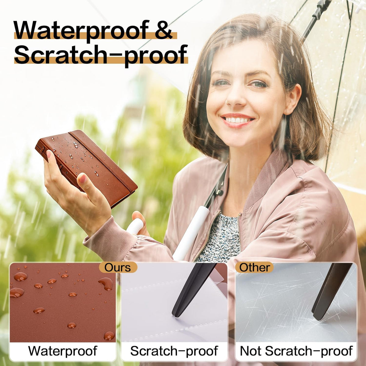 deli Business Card Book Holder, Business Card Organizer, Brown