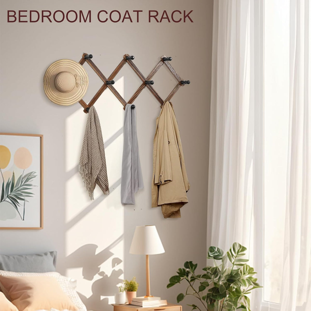 WGFKVAS 2 Pack Accordion Hat Rack for Wall