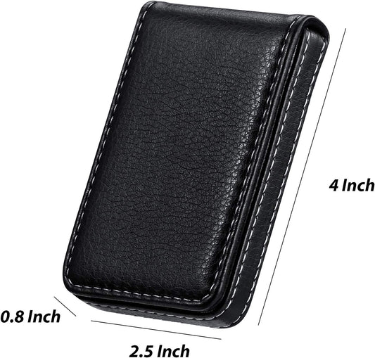 Outus 2 Pcs Business Card Holder Wallet PU,Black and Coffee,Classic