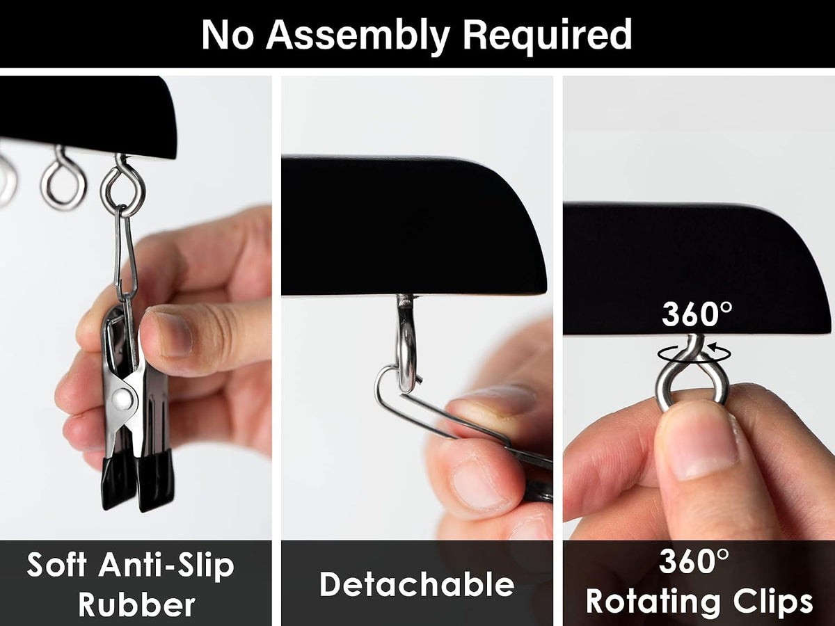 StorageWorks Hat Organizer 2 Pack, Black Cap Hanger Rack with 10 Clips
