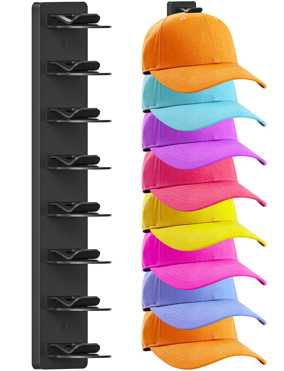 2 Pack Hat Organizer for Baseball Caps, Hat Rack Storage Hold 32 Cap Closet