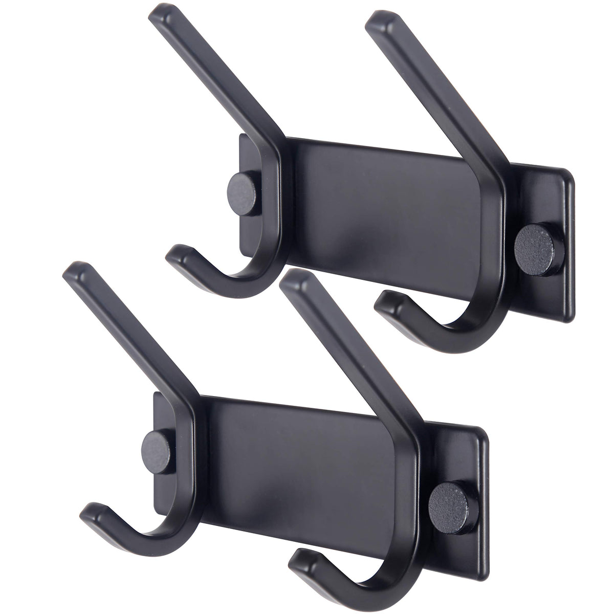 WEBI Coat Rack Wall Mounted,5 Coat Hooks for Hanging Coats,Heavy Duty Metal Double Hook Rack Hook Rail Coat Hanger Wall Mount for Clothes Entryway Jacket,Black,2 Packs