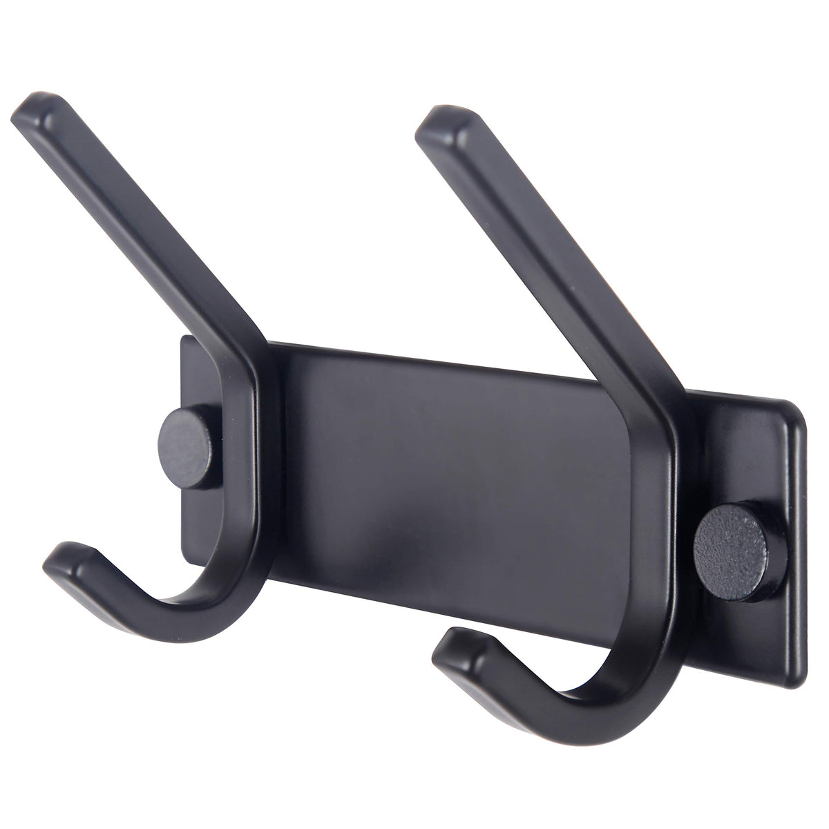 WEBI Coat Rack Wall Mounted,5 Coat Hooks for Hanging Coats,Heavy Duty Metal Double Hook Rack Hook Rail Coat Hanger Wall Mount for Clothes Entryway Jacket,Black,2 Packs