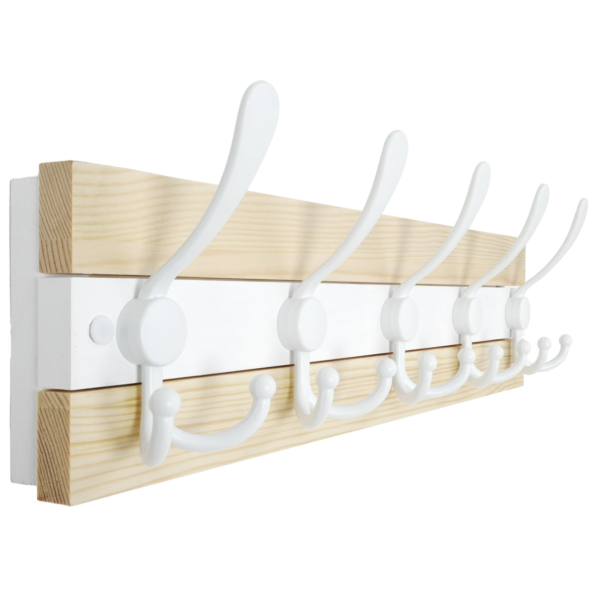 SKOLOO Rustic Coat Rack Wall Mount, 16" Stud Spacing, Solid Wood, Brown