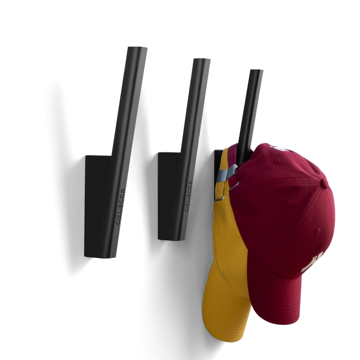 Ozueccr Hat Rack for Baseball Caps – Wall Mounted Vertical Hat Holder, Multi-Purpose Wall Hook, Closet Cap Organizer, Sturdy Compact, Easy to Install