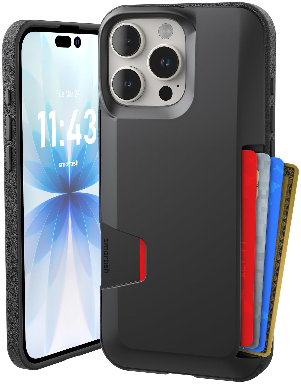 Smartish iPhone 18 Pro/17 Pro Wallet Case, Wallet Slayer Vol 1, Black