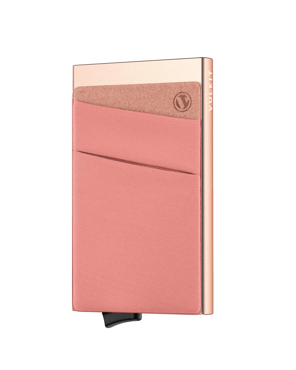 VULKIT Card Holder with Money Pocket Pop Up Wallet RFID Blocking Slim Metal Bank Card Case Holds 5 Cards and Notes