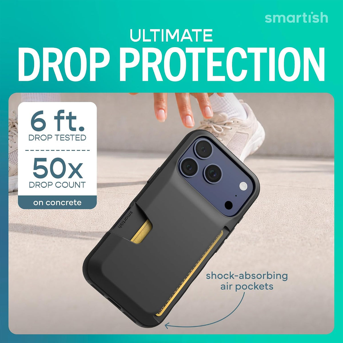Smartish iPhone 18 Pro/17 Pro Wallet Case, Wallet Slayer Vol 1, Black