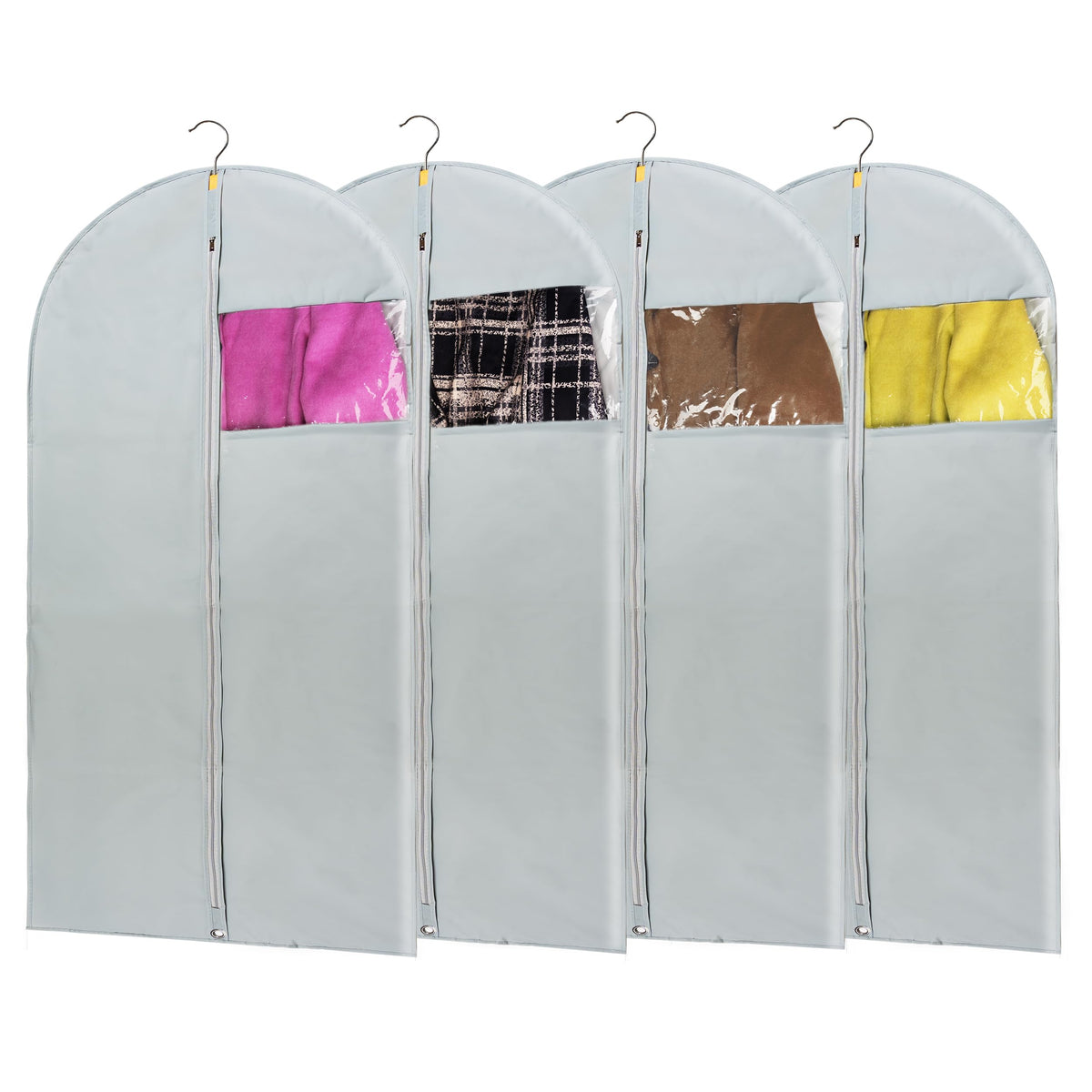 Clear Garment Bags For Hanging Clothes, 36" Women Suit Bags, Plastic Garment Bags for Closet Storage, Suit Cover Bags with Zipper for Short Coats, Jackets, Shirts 24"x36"/ 6 Pack