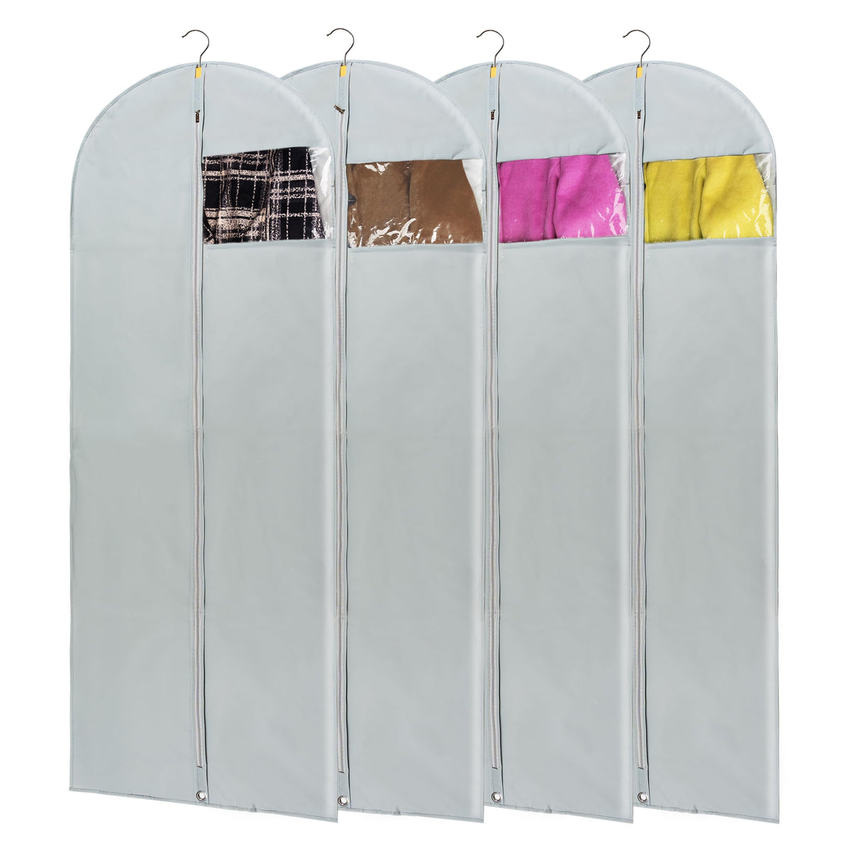 Clear Garment Bags For Hanging Clothes, 36" Women Suit Bags, Plastic Garment Bags for Closet Storage, Suit Cover Bags with Zipper for Short Coats, Jackets, Shirts 24"x36"/ 6 Pack