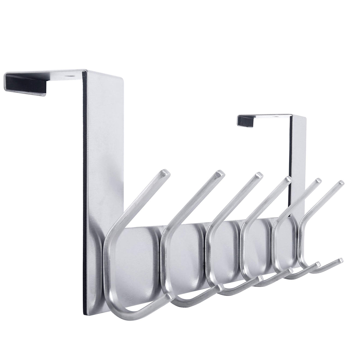 WEBI Over The Door Hooks Door Hanger,Over The Door Towel Rack with 6 Hooks for Hanging,Door Coat Towel Hanger Door Coat Rack,Black