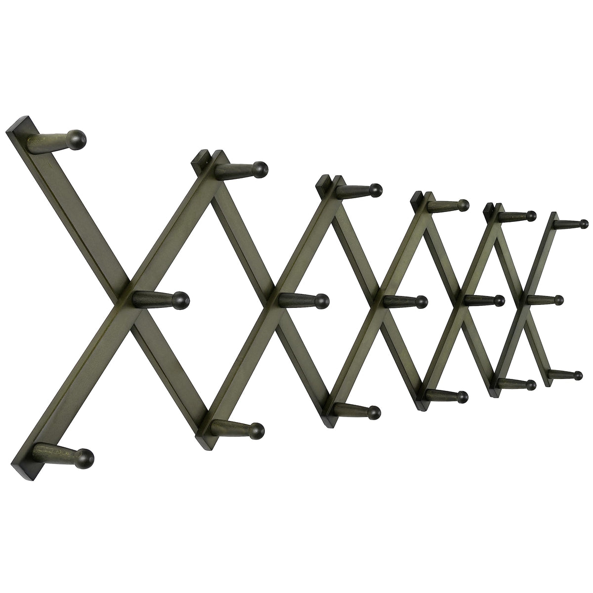 SKOLOO Hat Rack for Wall with 14 Hooks, Solid Wooden, Modern, Expandable Coat Rack Wall Mount for Coats, Hats, Bags, Baseball Caps, Natural Color