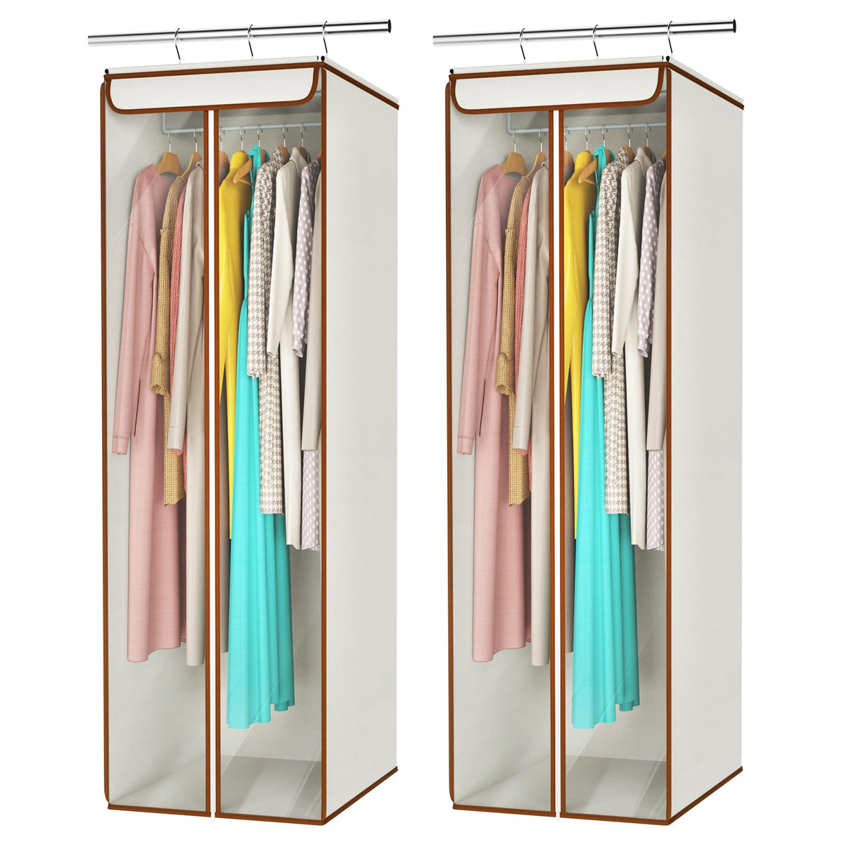 Univivi Garment Bags for Hanging Clothes, Cloth Bag 54 In, 2 PCS, Clear