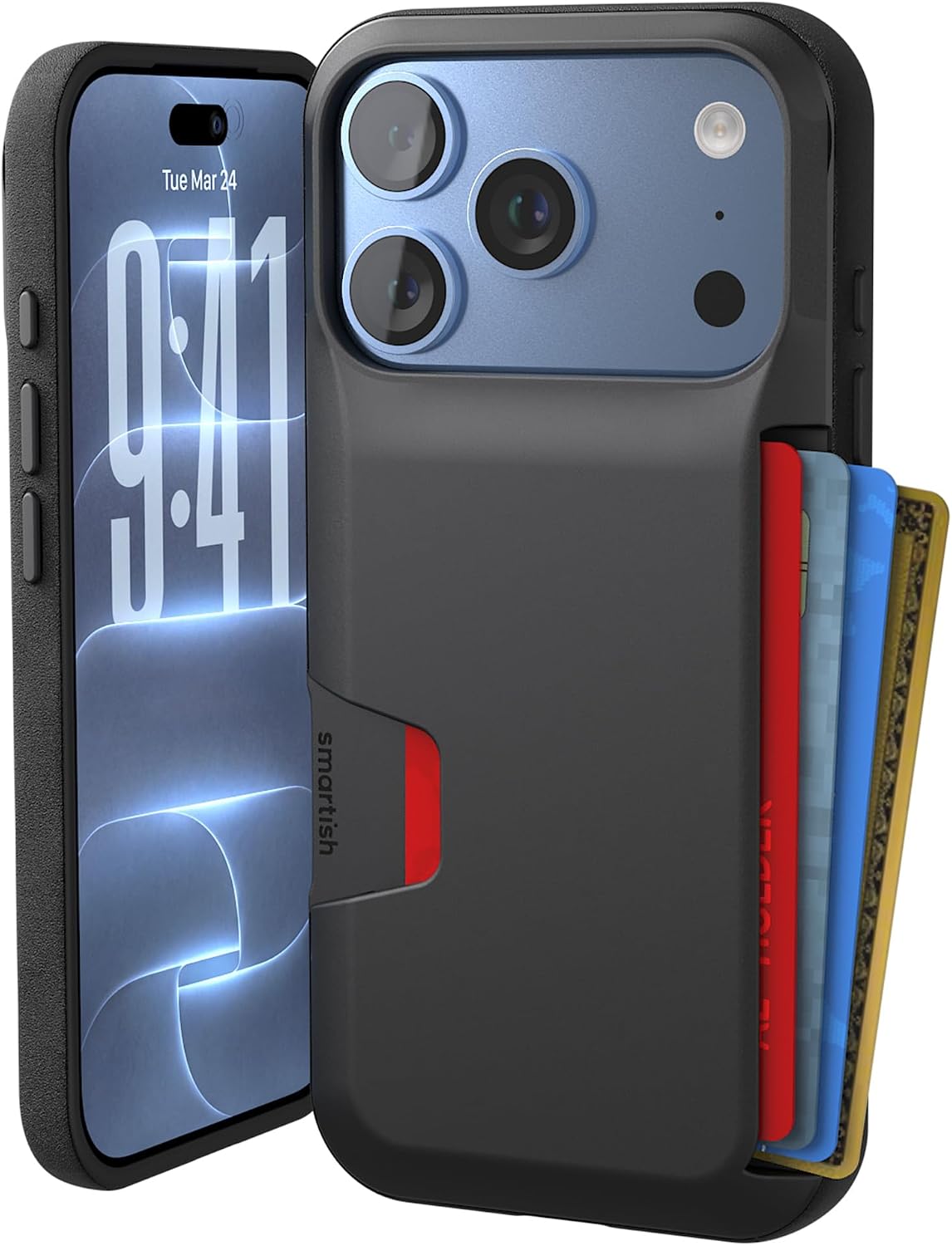 Smartish iPhone 18 Pro/17 Pro Wallet Case, Wallet Slayer Vol 1, Black