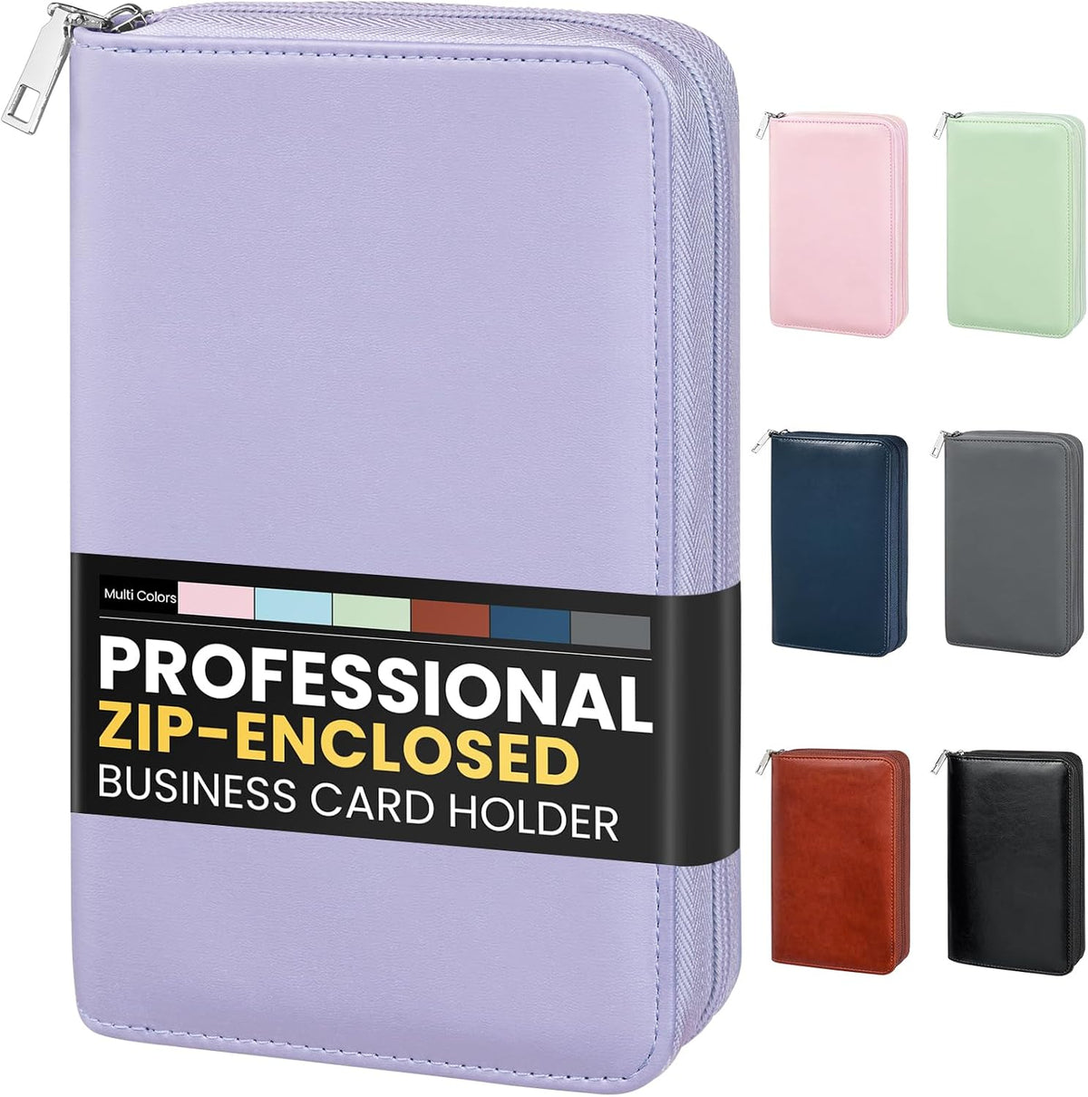 Sooez Professional Zip-Enclosed Business Card Holder Organizer for 240 Card