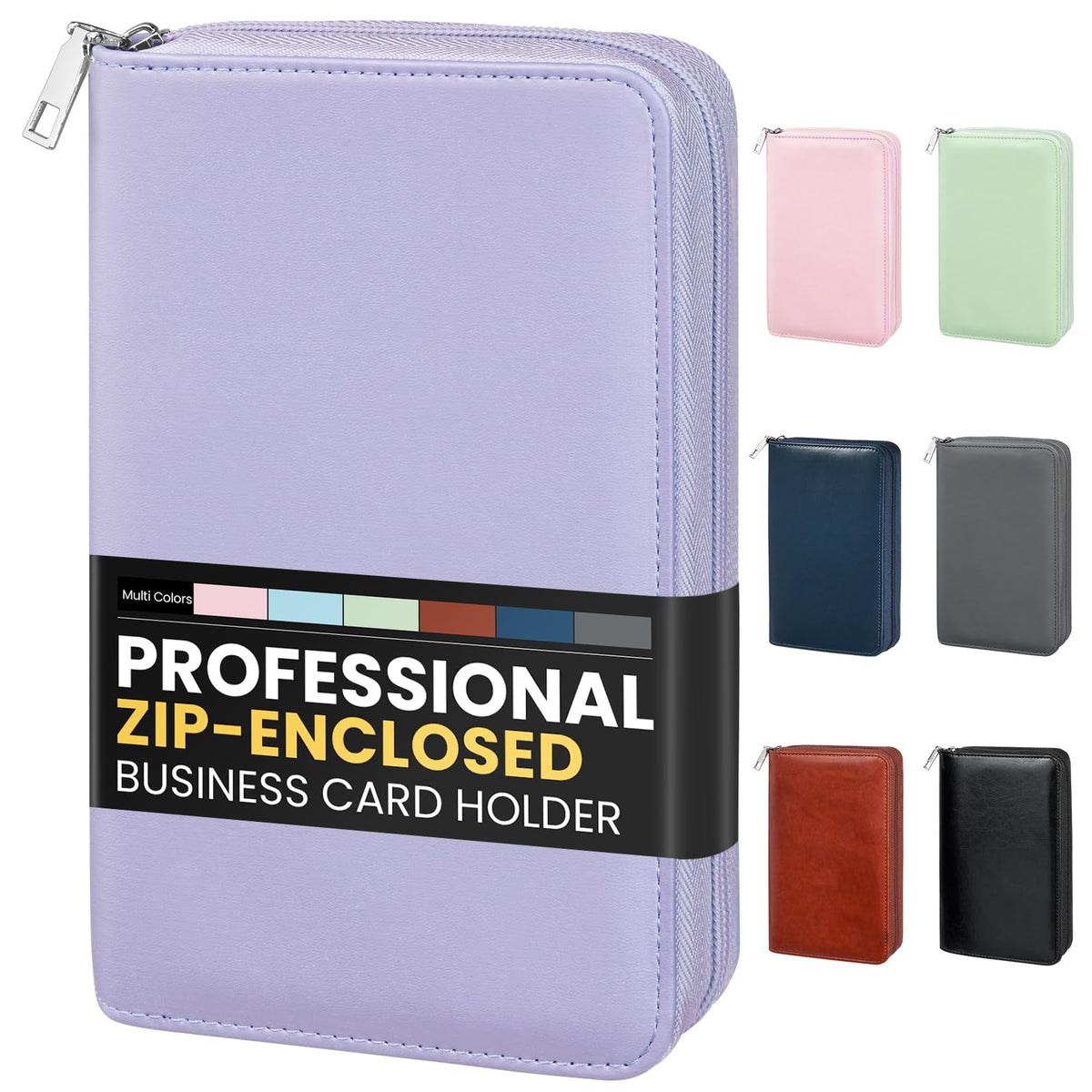 Sooez Professional Zip-Enclosed Business Card Holder Organizer for 240 Card