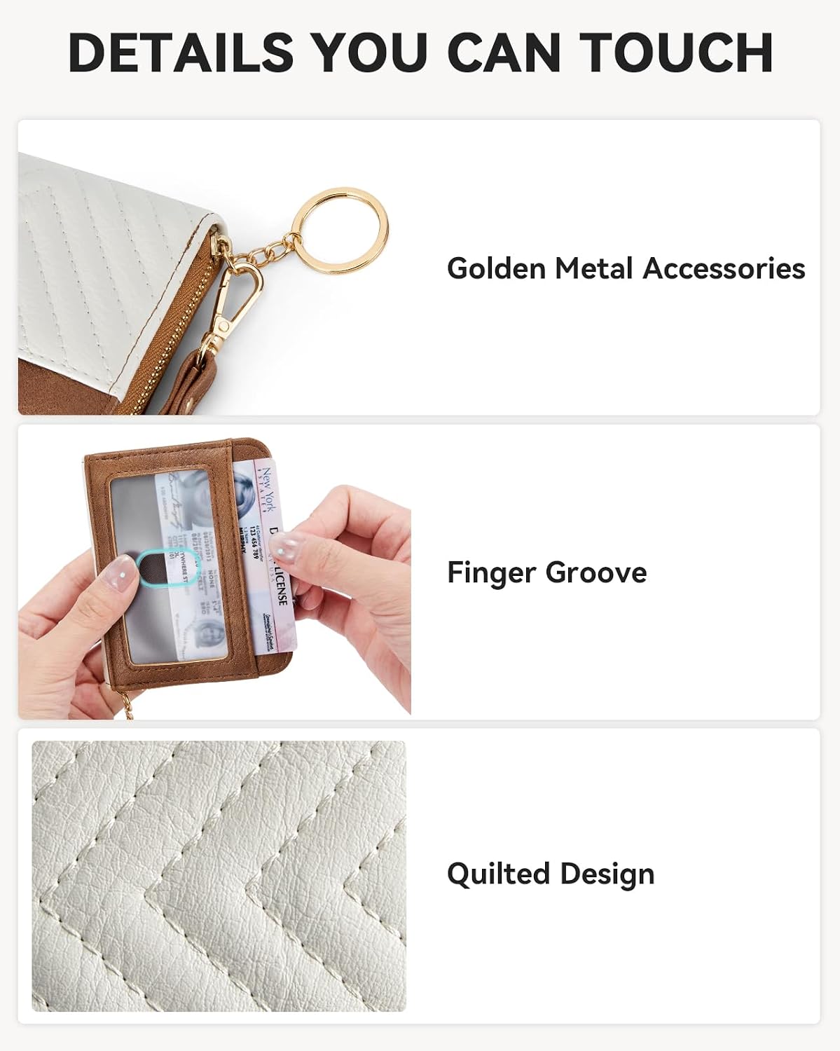 BOSTANTEN Credit Card Holder Small RFID Wallet Women with Keychain Wristlet