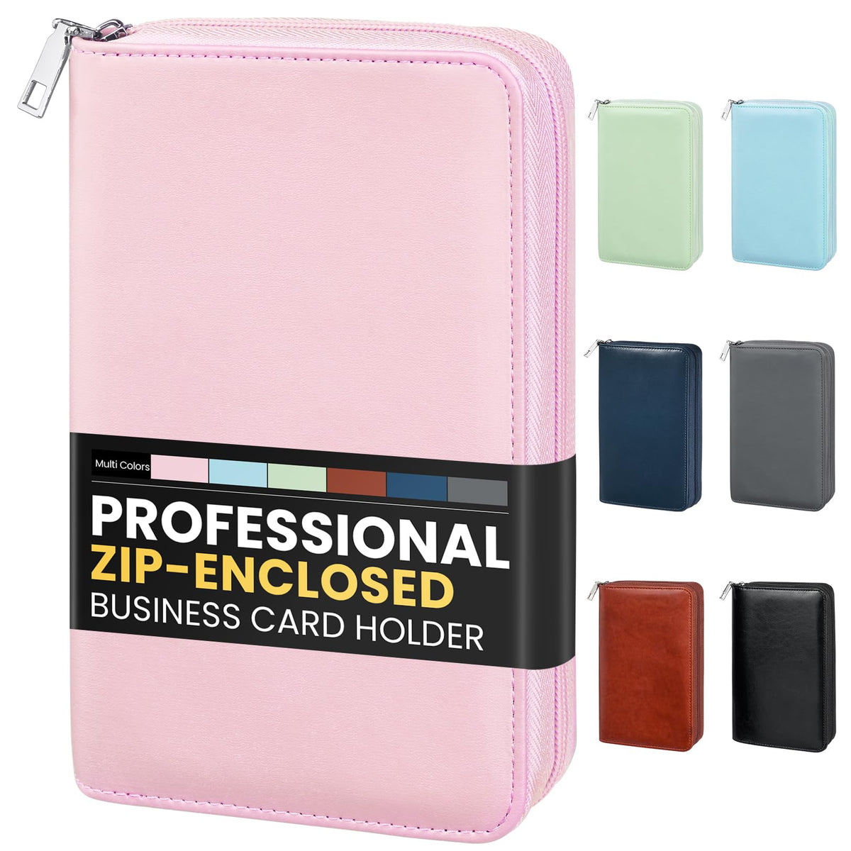 Sooez Professional Zip-Enclosed Business Card Holder Organizer for 240 Card
