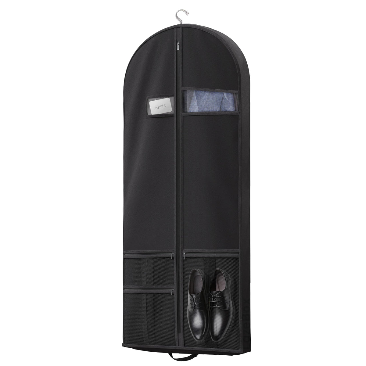 Lazebox 43" Travel Garment Bag with Accessories Zipper Pocket, Heavy Duty Suit Bag for Suits, Tuxedos, Dresses, Coats, Blue, 1 pack