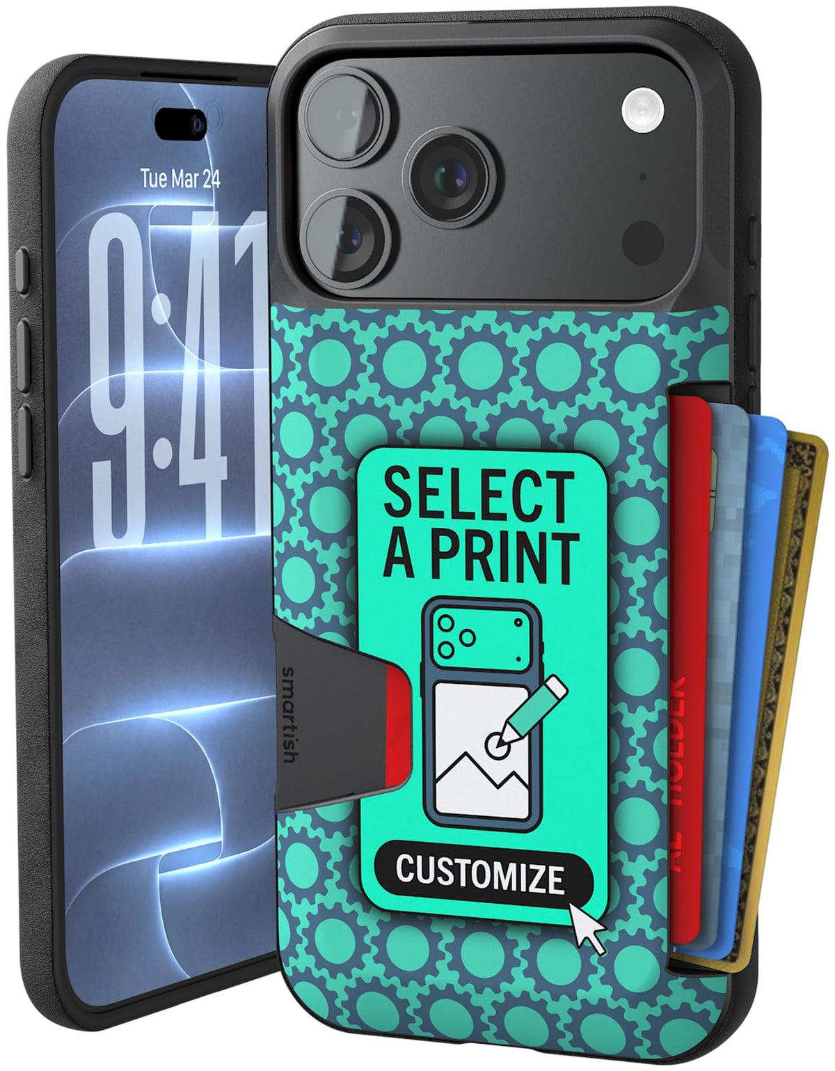 Smartish iPhone 18 Pro/17 Pro Wallet Case, Wallet Slayer Vol 1, Black