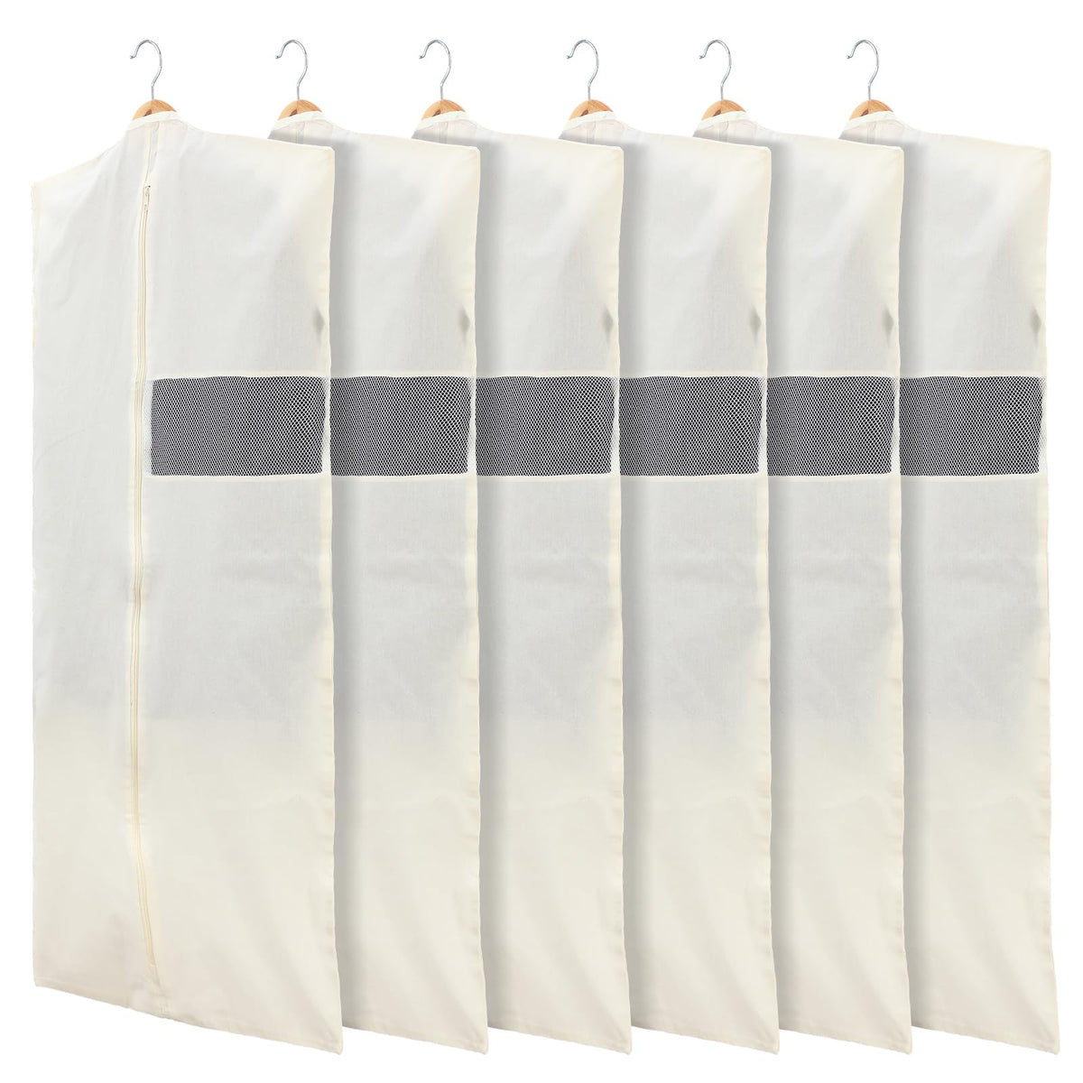 Aliceset 6 Pcs 40 Inches Cotton Garment Bags for Hanging Clothes