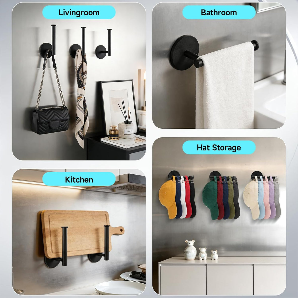 Magnetic Hat Holder, Magnet Hat Rack for Baseball Caps,Magnetic hat Hook