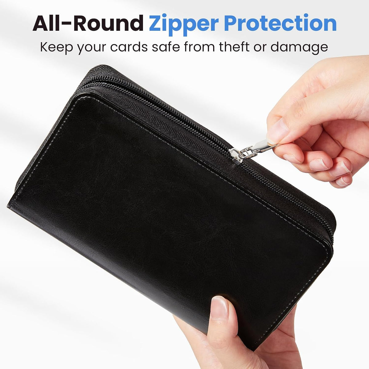 Sooez Professional Zip-Enclosed Business Card Holder Organizer for 240 Card