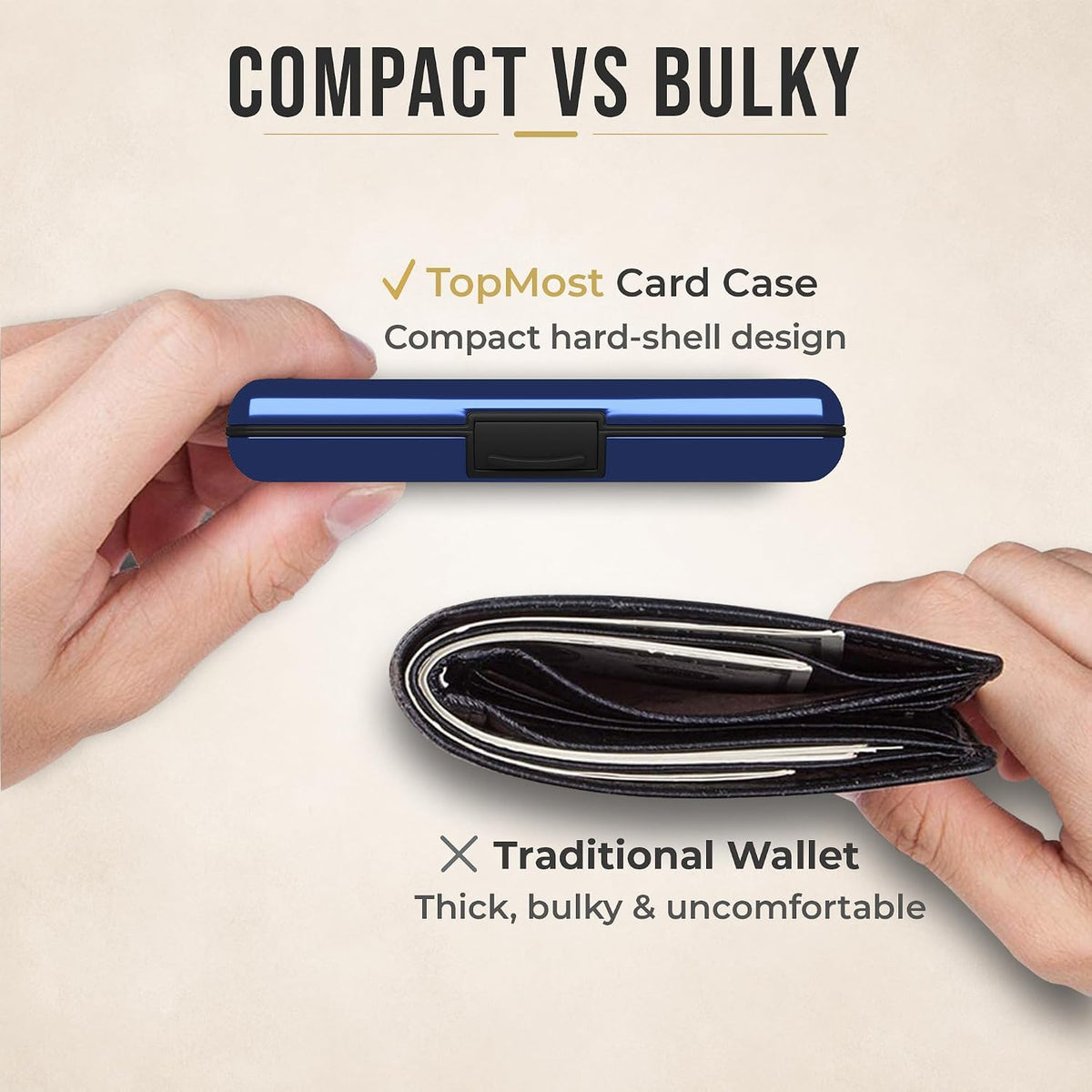 TopMost Aluminum Credit Card Holder, RFID Blocking Wallet for Women & Men