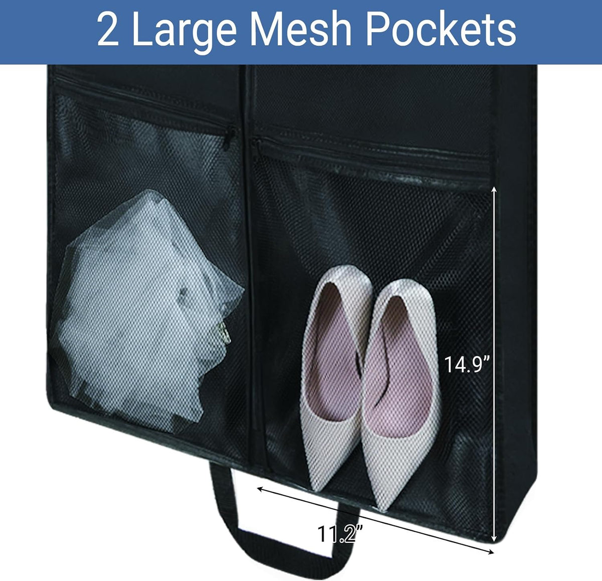 2 Pack 65" Long Garment Bags for Dress Travel Garment Bag