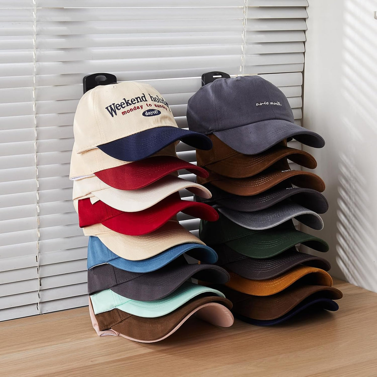MACOPRO Cap Racks for Baseball Caps, Hat Organizer Holder for Wall, 2 Pack