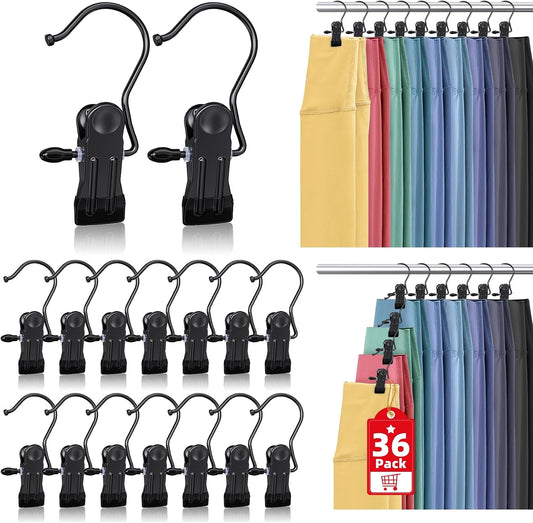 36 Pack Boot Hangers Clips for Closet, Heavy Duty Pants Hangers with Clips