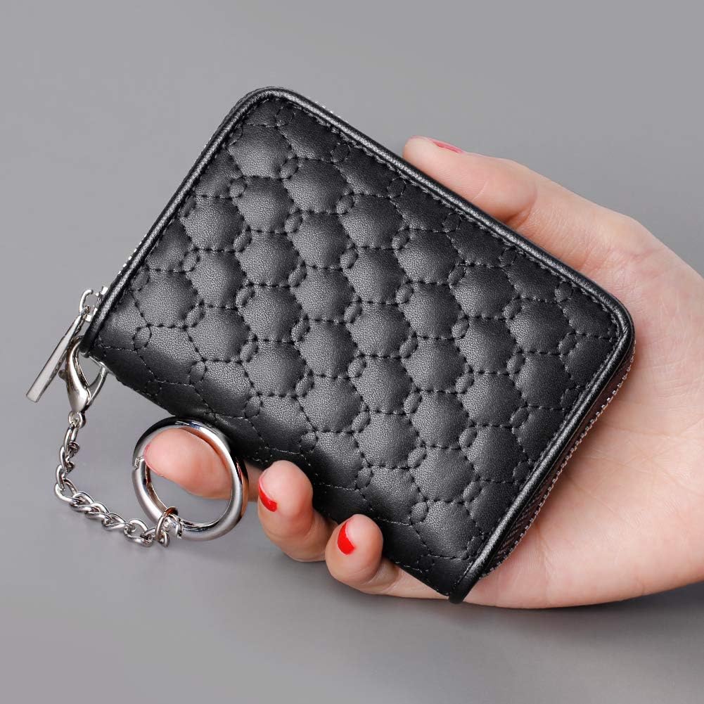 FurArt Zipper Wallet Women RFID Credit Card Holder keychain Wallet