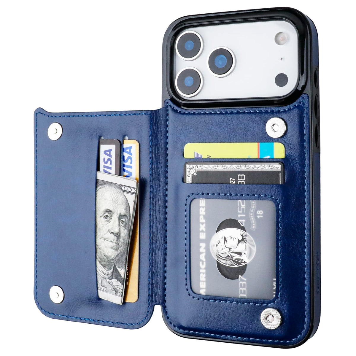 ONETOP for iPhone 18/17 Pro Max Wallet Case with Credit Card Holder,Black