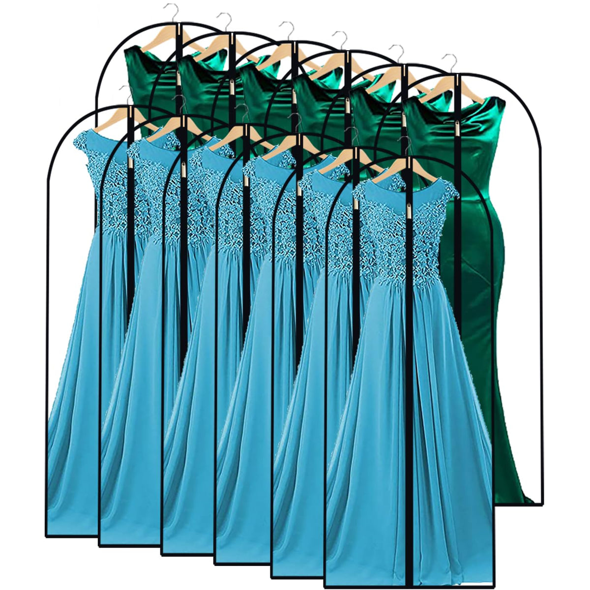 Garment Bags for Hanging Clothes 24" x 40"Coat Covers for Closet Foldable Washable Dress Bags for Hanging Clothes for Long Dress Dance Costumes Suits Gowns Coats