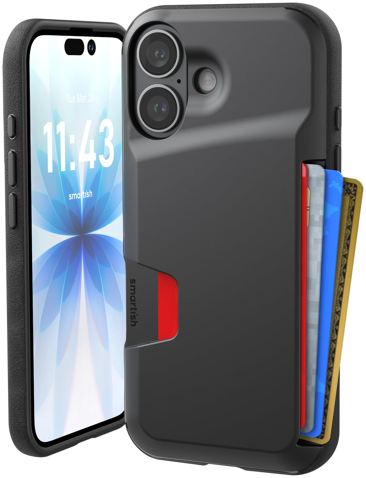 Smartish iPhone 18 Pro/17 Pro Wallet Case, Wallet Slayer Vol 1, Black