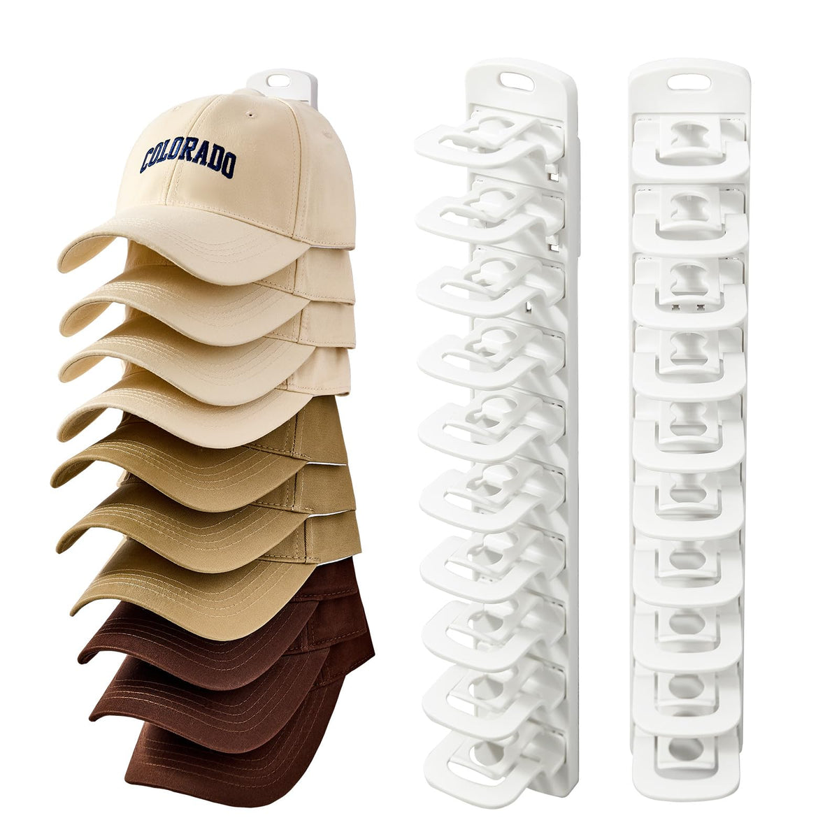 MACOPRO Cap Racks for Baseball Caps, Hat Organizer Holder for Wall, 2 Pack